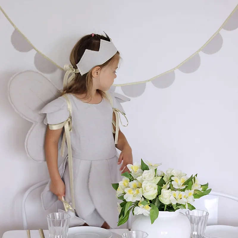 Guirlande Lin Gris/Doré - 265cm-1