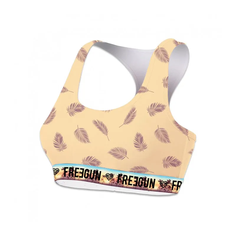 3 Brassières Femme Coton - Rose/Jaune/Noir-2
