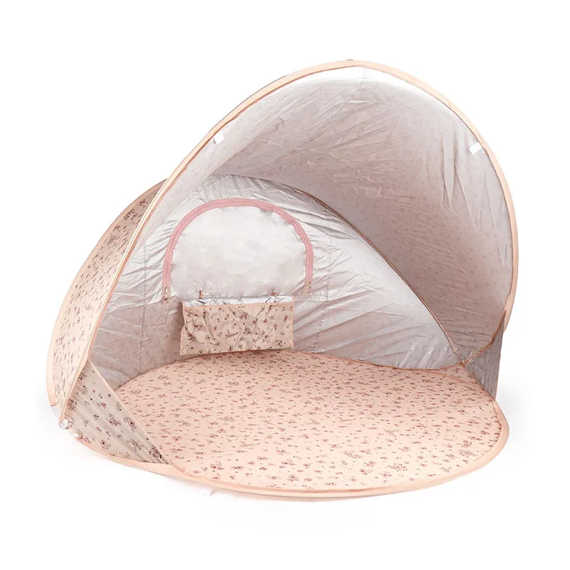 Tente de plage Pop Up Vintage Flowers Rose - 130x130x108cm-0