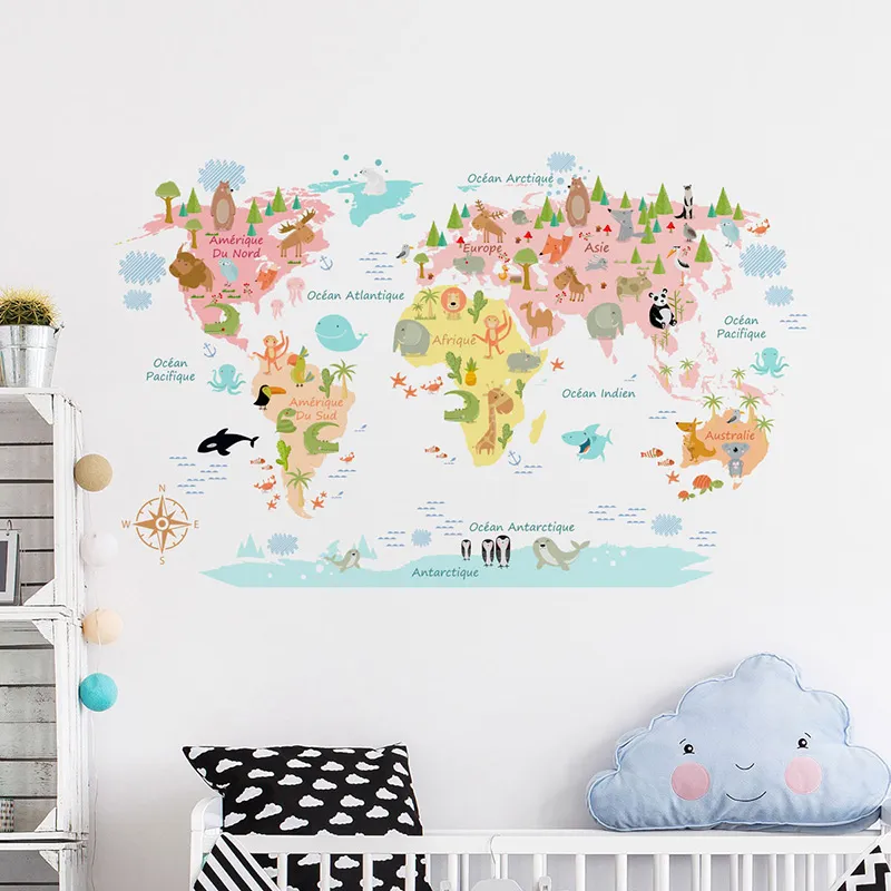 Stickers - Carte du monde bébé-0