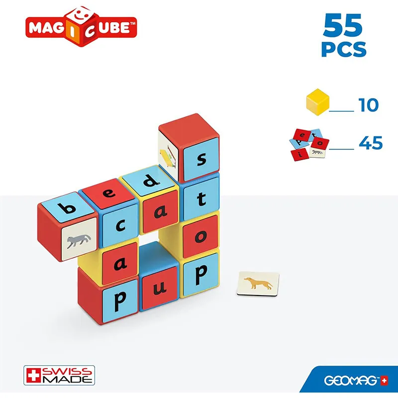 10 Cubes magnét. Word Building 55pcs - 3+-2