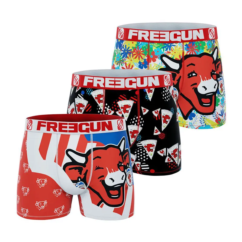 3 boxers homme La Vache Qui Rit - Rouge/Bleu/Blanc/Noir-0