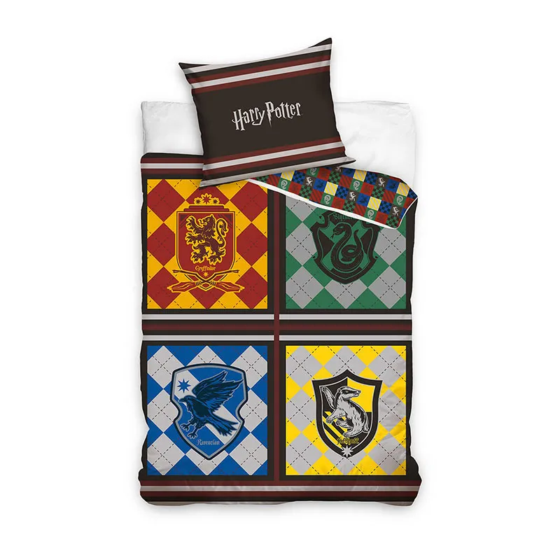 Parure 2pcs Coton révers. Harry Potter Marron-0