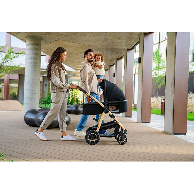 Trio Poussette Amber + Nacelle + Cosy Gr.0+ Black Silver-29