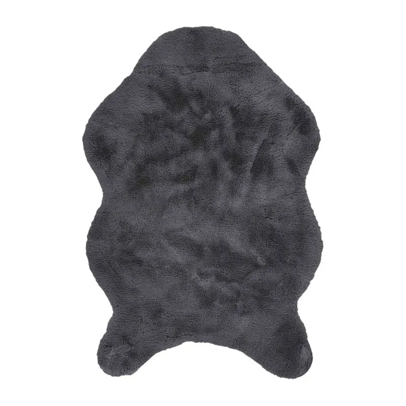 Tapis imitation fourrure poil fin Gris - 60x90cm-0