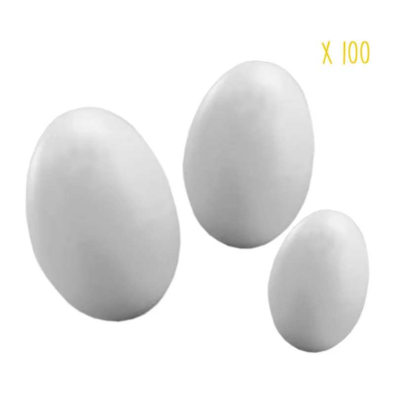 Oeufs en polystyrène à décorer 3 tailles 100pcs - 3+-0