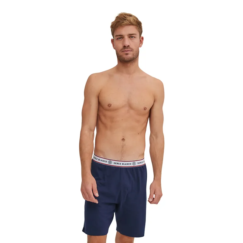 Pyjama Homme Serge Blanco - Blanc/Bleu-2