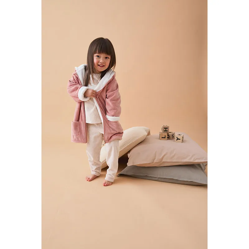 Bebeboutik Peignoir Zippe en velours Ours Rose