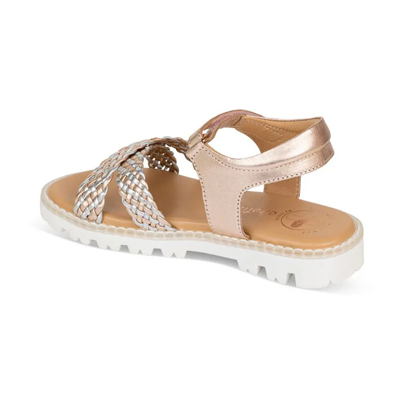 Sandales à scratch Louise Cuir - Doré rose-4