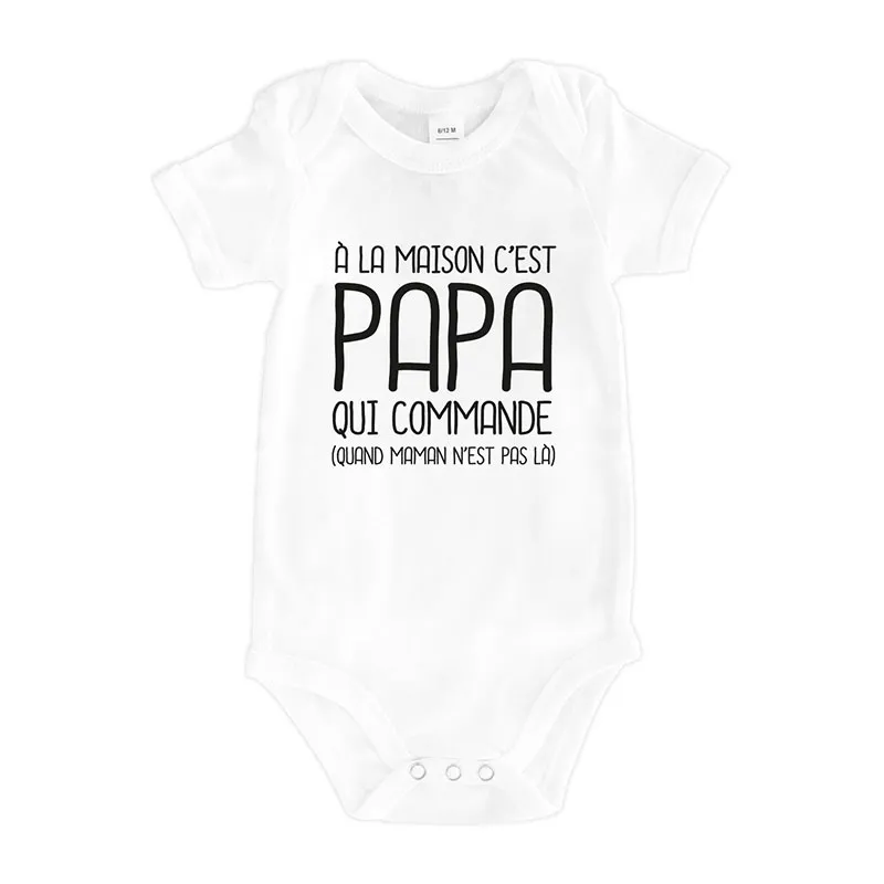 Body C'est papa qui commande 2 - Blanc-0