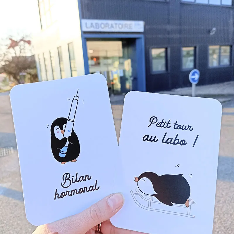 Cartes étapes PMA - FIV  ou insémination - Pingouin-1