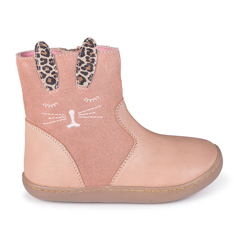Boots zippées Chat Cuir - Rose-0