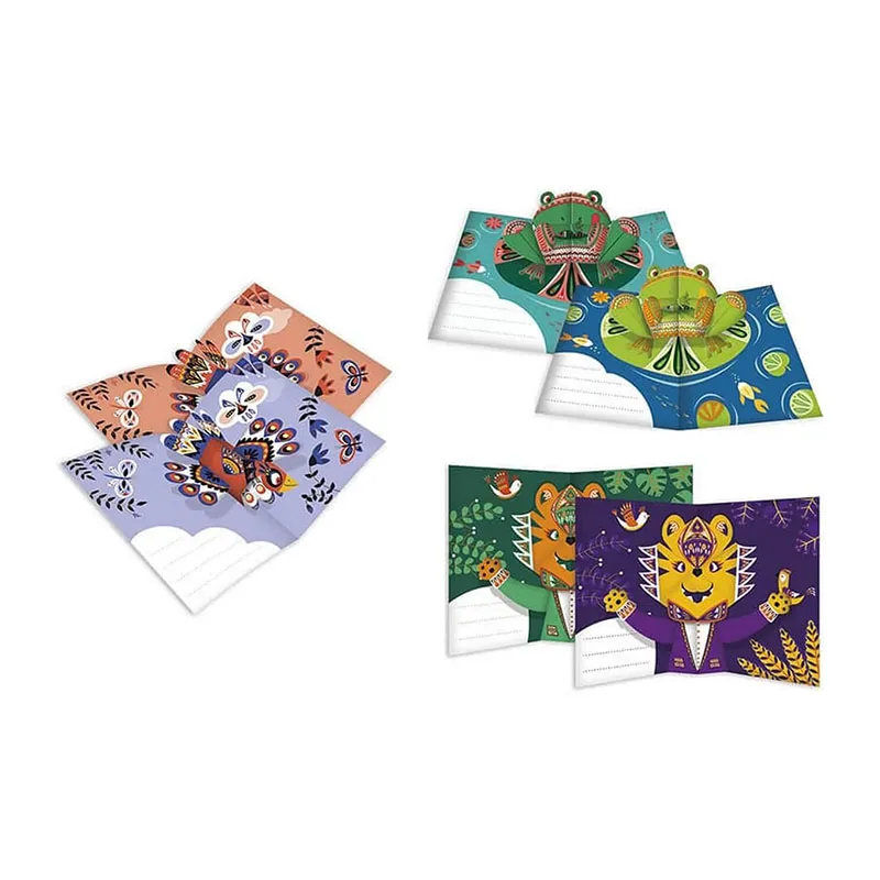 4 Cartes pop-up Animaux à créer - 6+-0