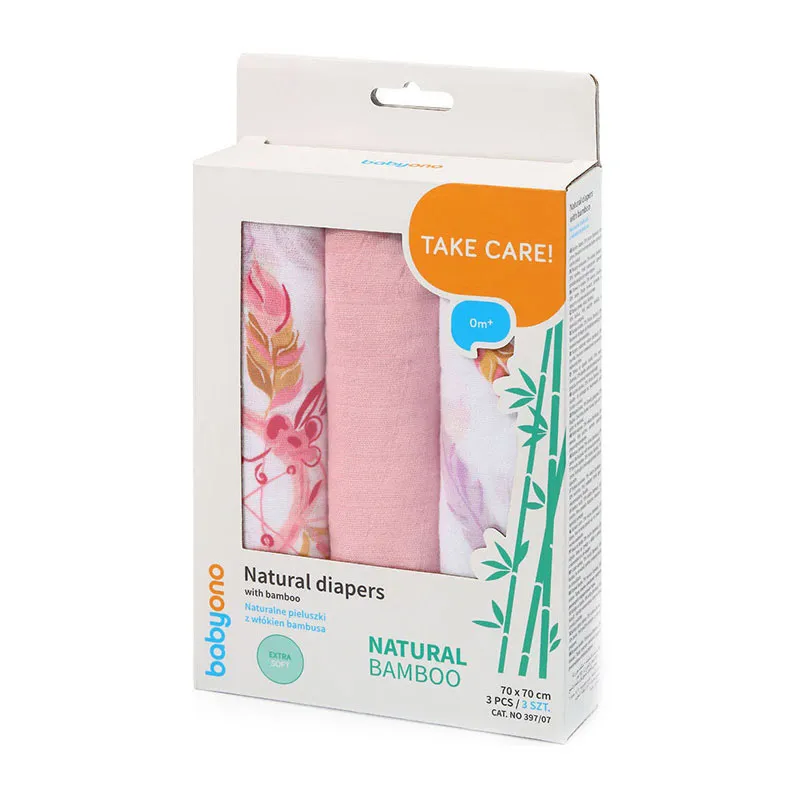 3 Langes en Bambou - Rose-1