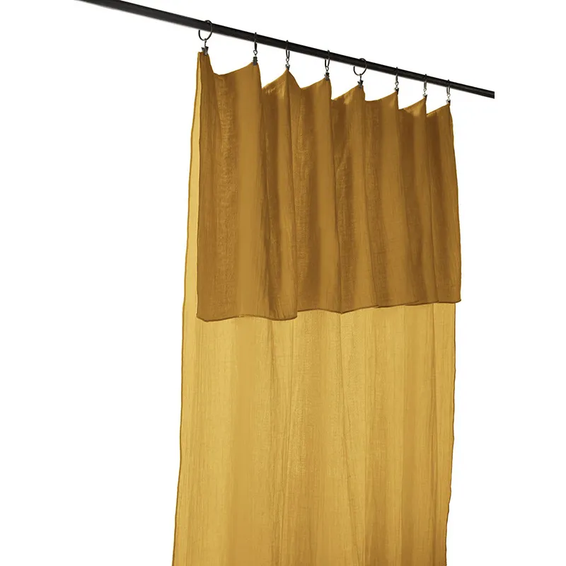Rideau ajustable Gaze de coton Safran - 140x300cm-1