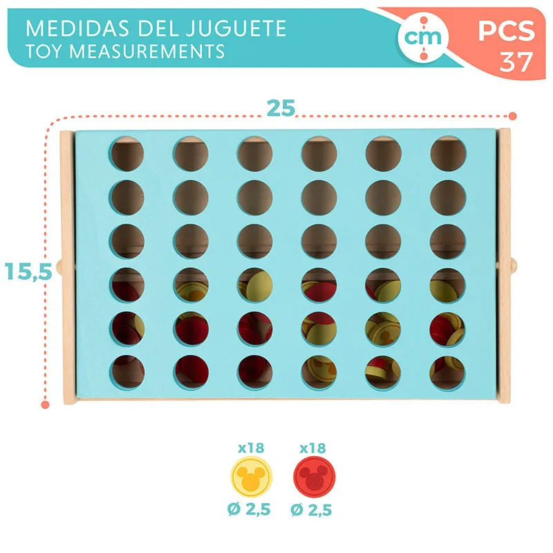 Jeu Quatre à la suite Mickey Bois 37pcs - 36m+-4
