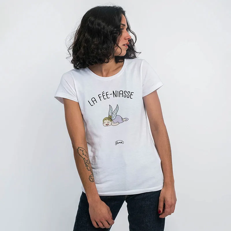 T-shirt Femme Fee niasse BIO - Blanc-0