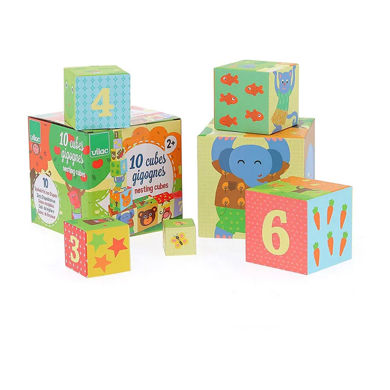 Cubes gigognes Animaux Mélusine Allirol 10pcs - 24m+-5