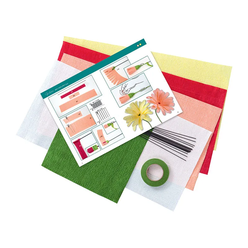 Kit de fleurs en papier crépon 21 piéces-1