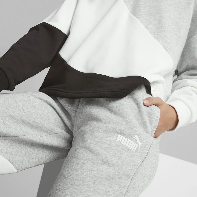 Jogging Fille Power Colorblock Puma - Gris/Blanc/Noir-3
