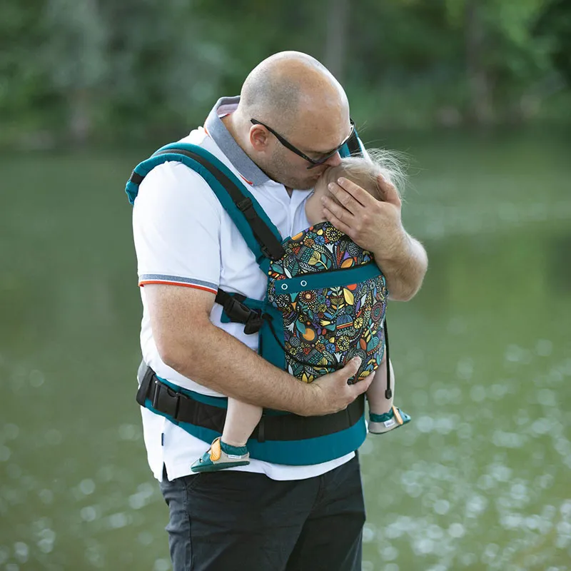 Porte bébé Love Buckle Carrier Folk - Bleu-8