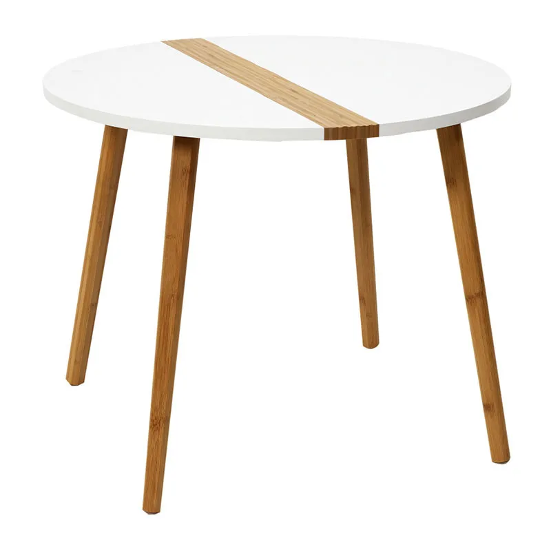 2 Tables gigognes Blanc/Marron - 40/48cm-3