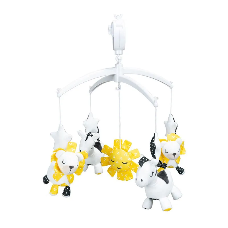 Mobile musical Peluche & pompon Gris/Jaune - 35x76cm-0