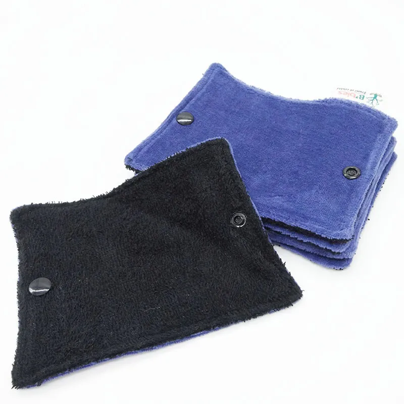 5 Rectangles Papier toilette Lavable Coton - Bleu Nuit-2