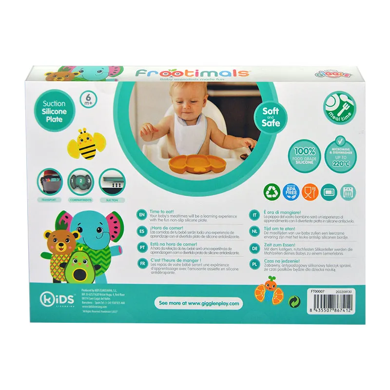 Assiette silicone Abeille - Orange-5