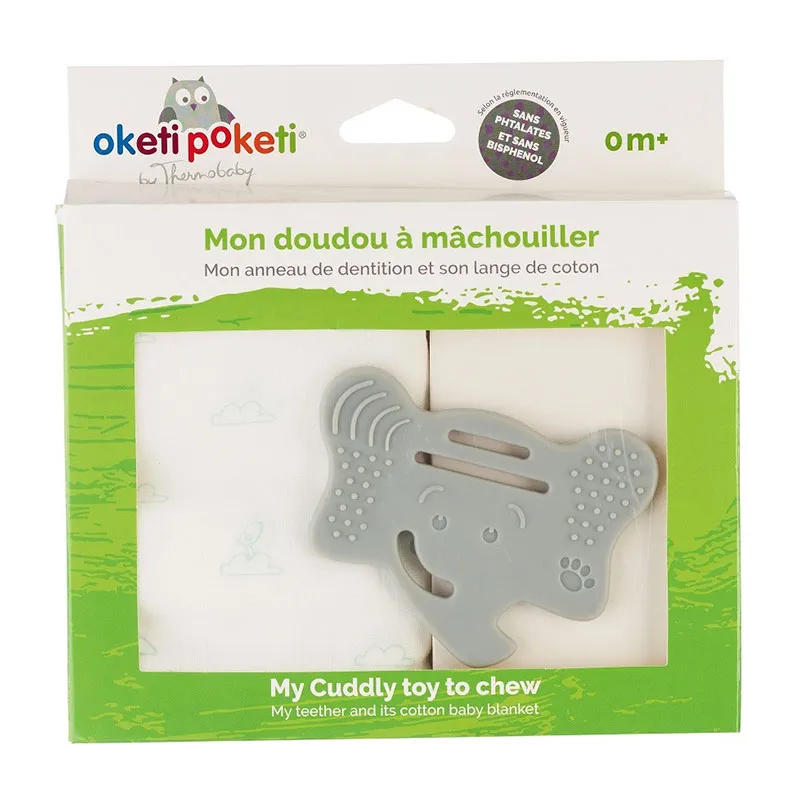 Anneau de dentition lange Oketi Poketi Gris - 0m+-3
