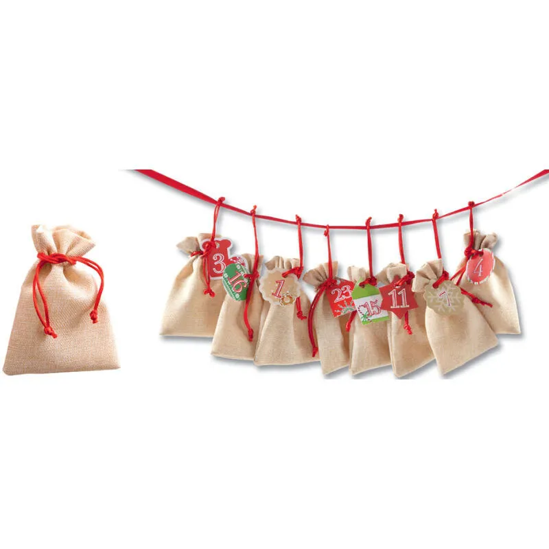 Calendrier de l'avent Sac en jute - 49pcs-1