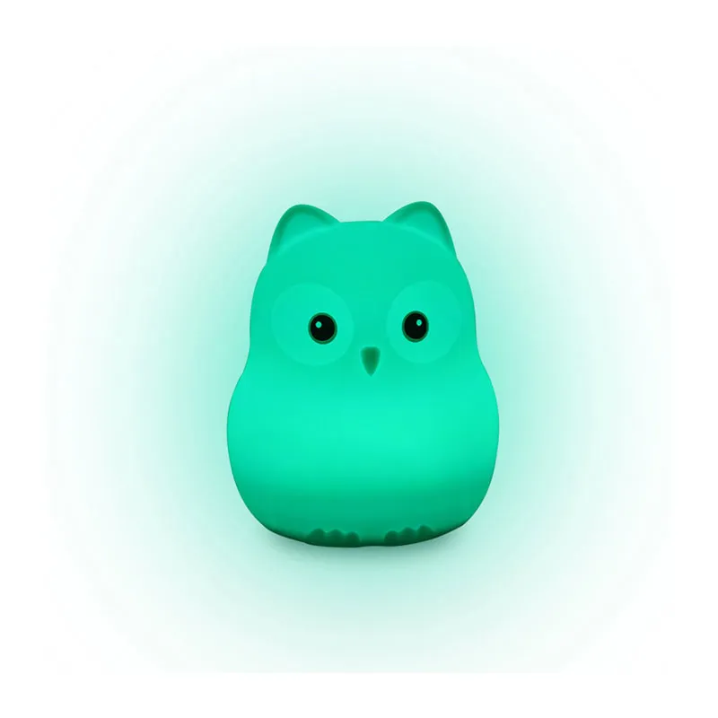 Veilleuse silicone USB Chouette 8 couleurs - 10x12cm-7