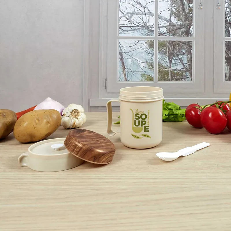 Mug & cuillere à soupe transportable Aléat. - 50cl-2