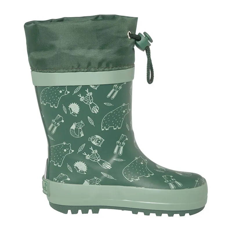 Bottes de pluie hautes cordon Forêt - Bleu canard-1