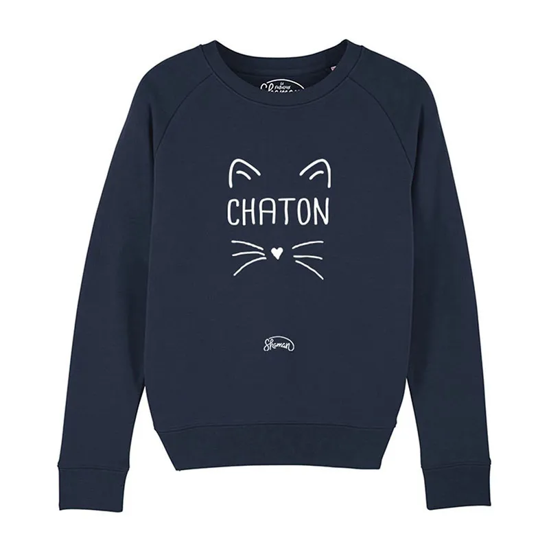 Sweat Femme Chaton - Marine-0