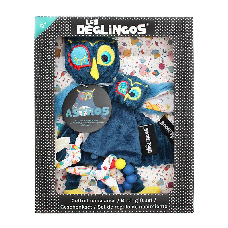 Coffret cadeau naissance Astros Le Hibou - 39x4x26,5cm-0