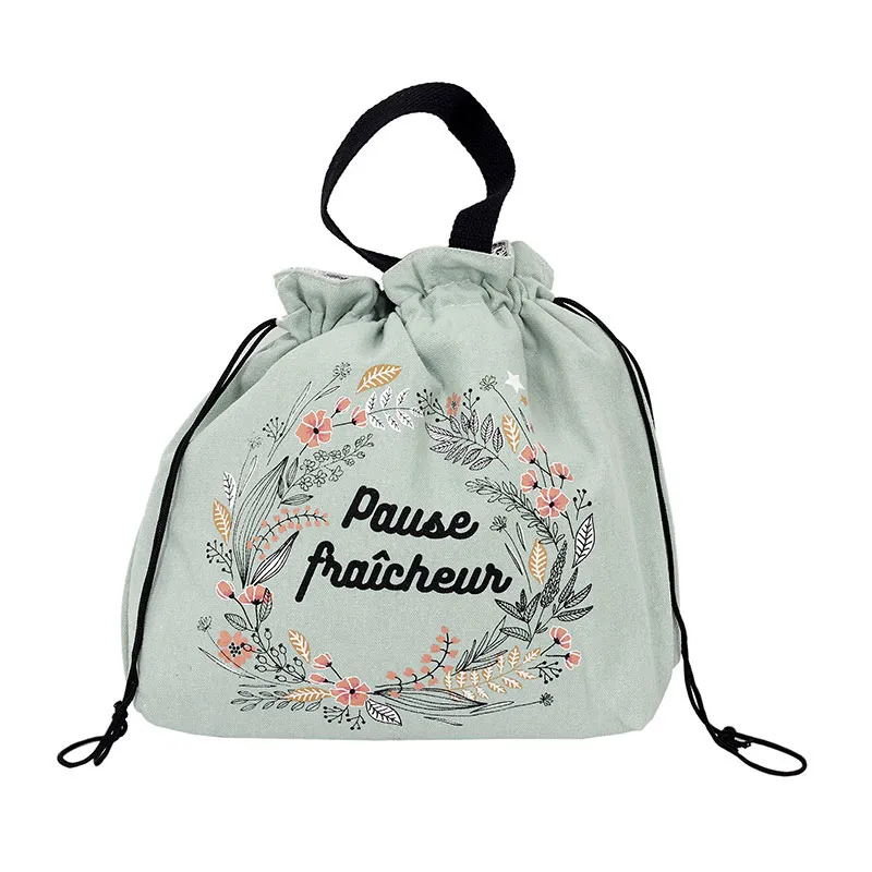 Lunch bag fraicheur en tissu Vert - 29x30cm-0