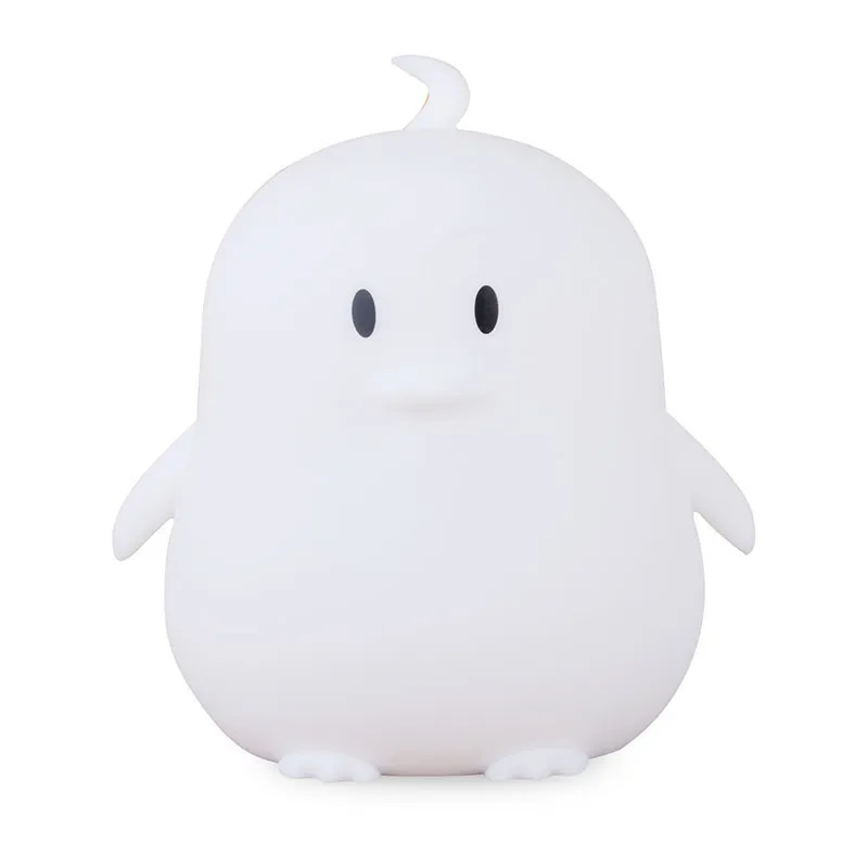 Veilleuse silicone USB Pingouin 8 couleurs - 9x11cm-1