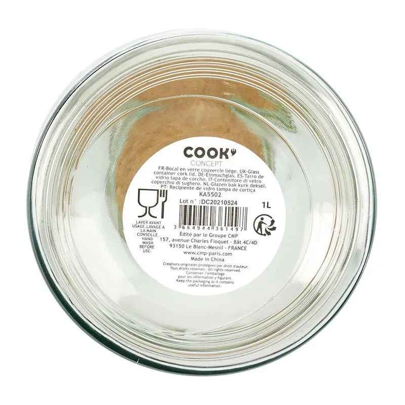 3 Bocaux en verre transparent Liège - 1L-3