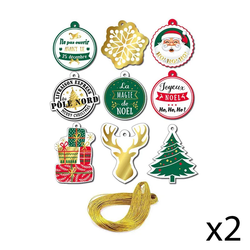 Étiquettes cadeau + ficelle doré - 20pcs-0