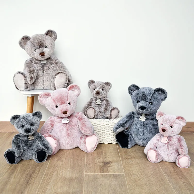 Peluche Ours mousse Rose cendré - 40cm-1