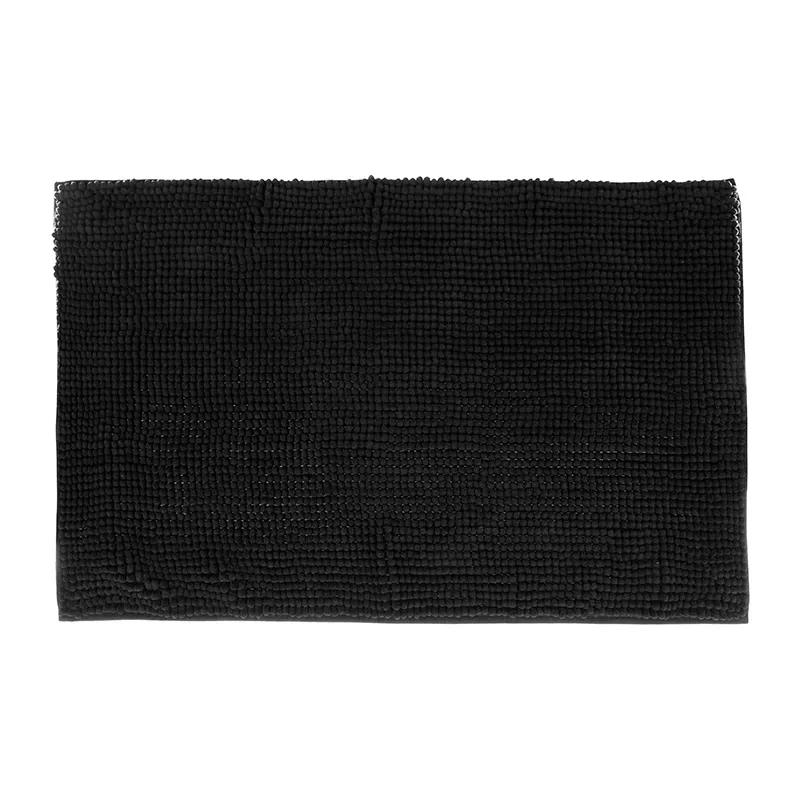 Tapis de bain Chenille Noir - 50x80cm-0