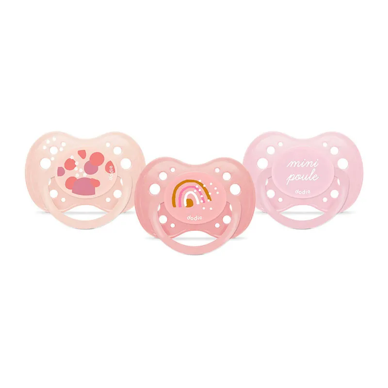 3 Sucettes anatomiques Arc-en-ciel Rose- 18m+-0