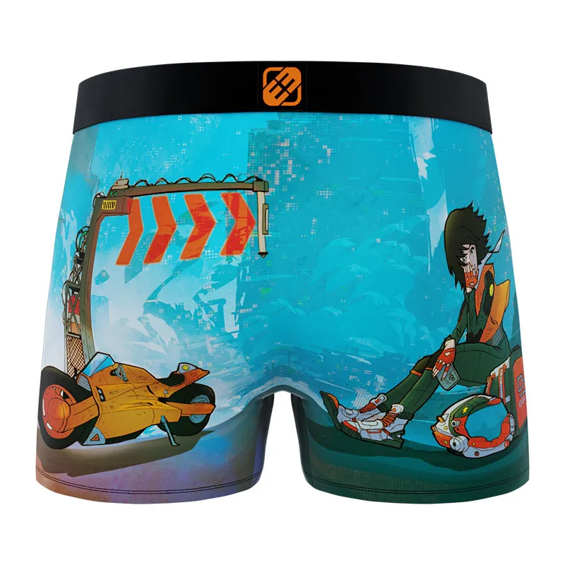 3 Boxers Homme Manga Style - Jaune/Gris/Bleu/Rouge/Noir-2