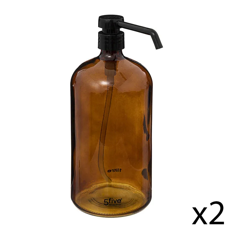 2 Distributeurs savon Verre Ambre - 1L-0