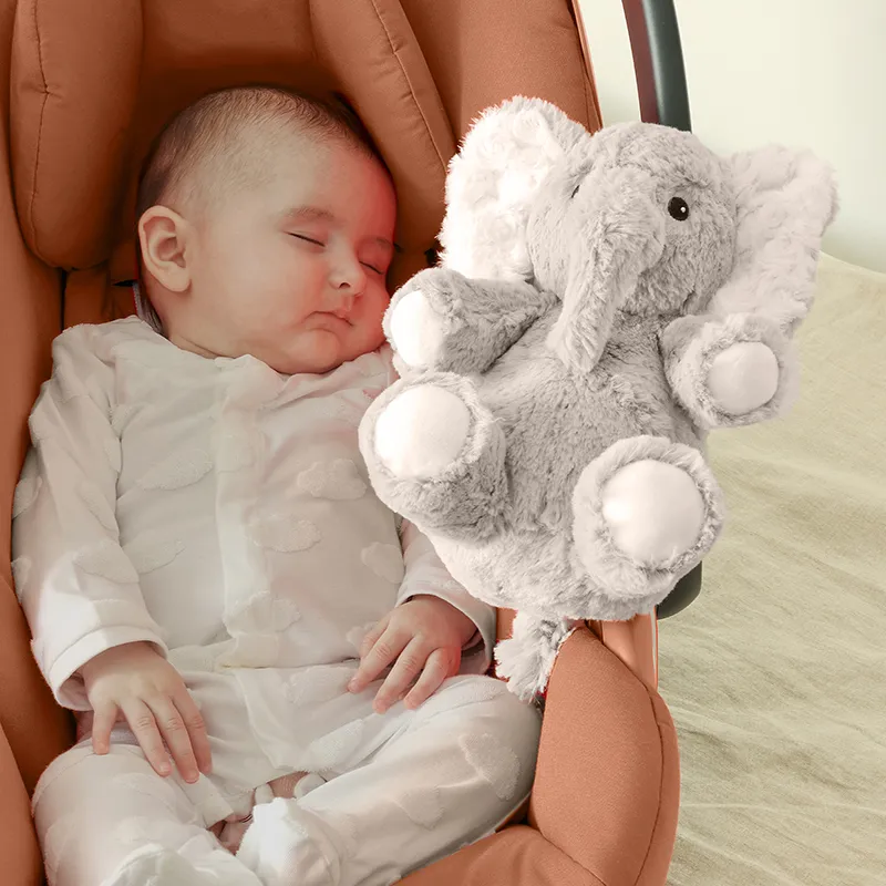 Peluche à bruit Elliot Elephant Blanc - 19x17x11cm-4