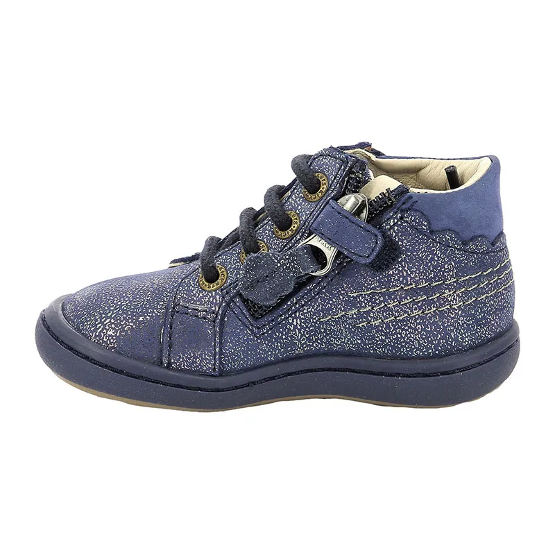 Bottillons zip/lacets Kickpinns - Marine métallisé-2