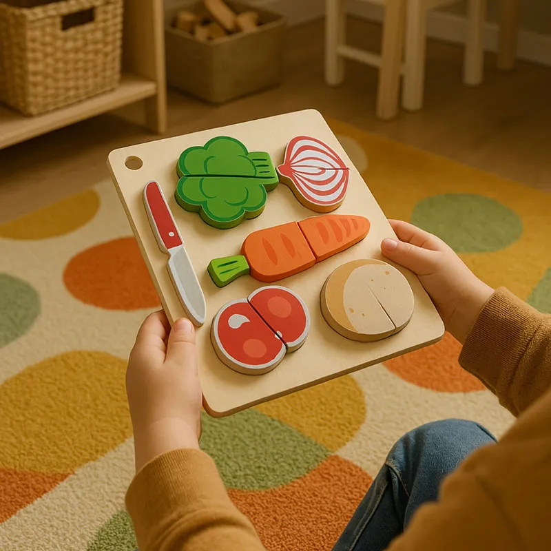 3 Planches de fruits/légumes à découper en bois - 24m+-2