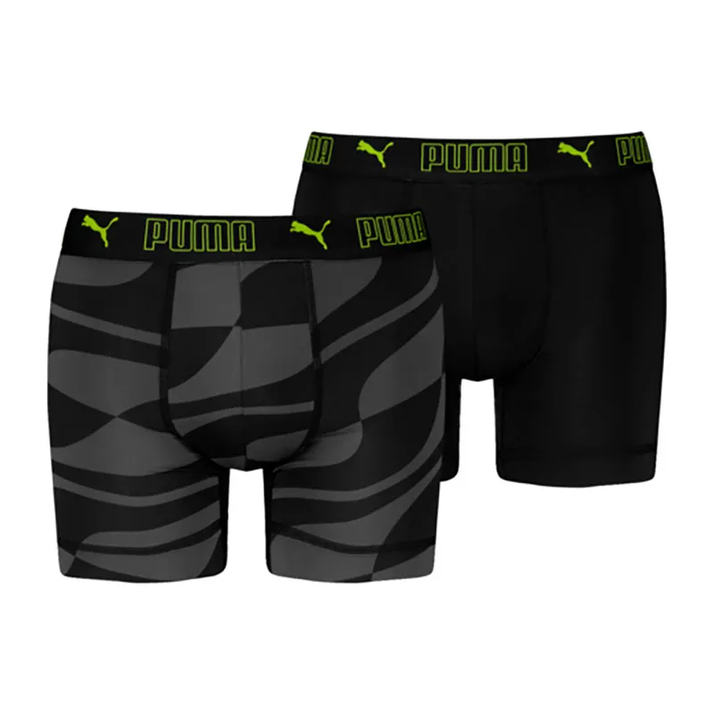 2 Boxers Homme Sport microfibre Puma - Noir/Gris-0