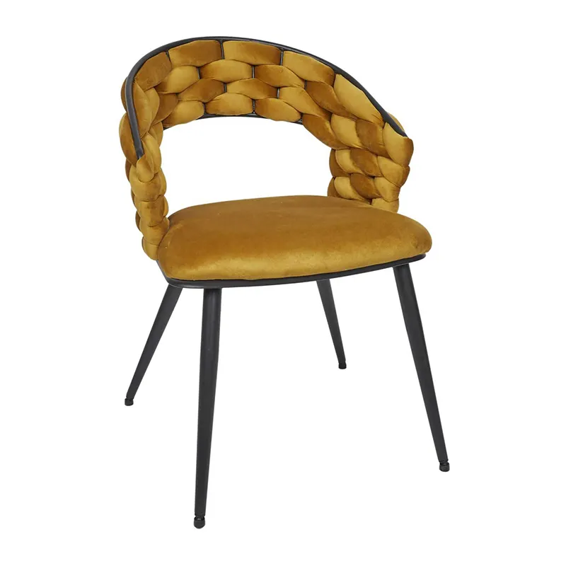Fauteuil Velours Sawyer Moutarde - 62x54x183cm-1